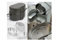 Outdoor Aluminum Cookware Camping Rice Cooker Circular Mess Tins