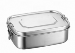 Stainless steel lunch box 800/1200/1400ml silicone seal ring square steel lunch box