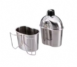 Camping metal canteen outdoor kitchen set canteen water bottle