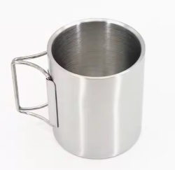 Foldable Handle 304 Stainless Steel Camp Mug Portable Cup Outdoor Camping Coffee Cup